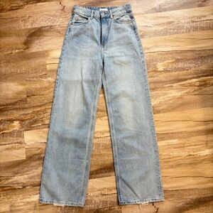 H&M Wide Leg High Rise Light Blue Jeans Size 4 Cotton